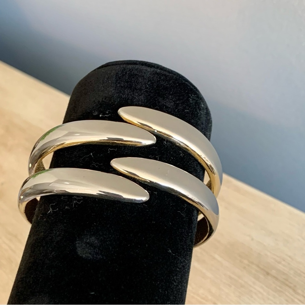 Gold Tone Hinged Cuff Bracelet